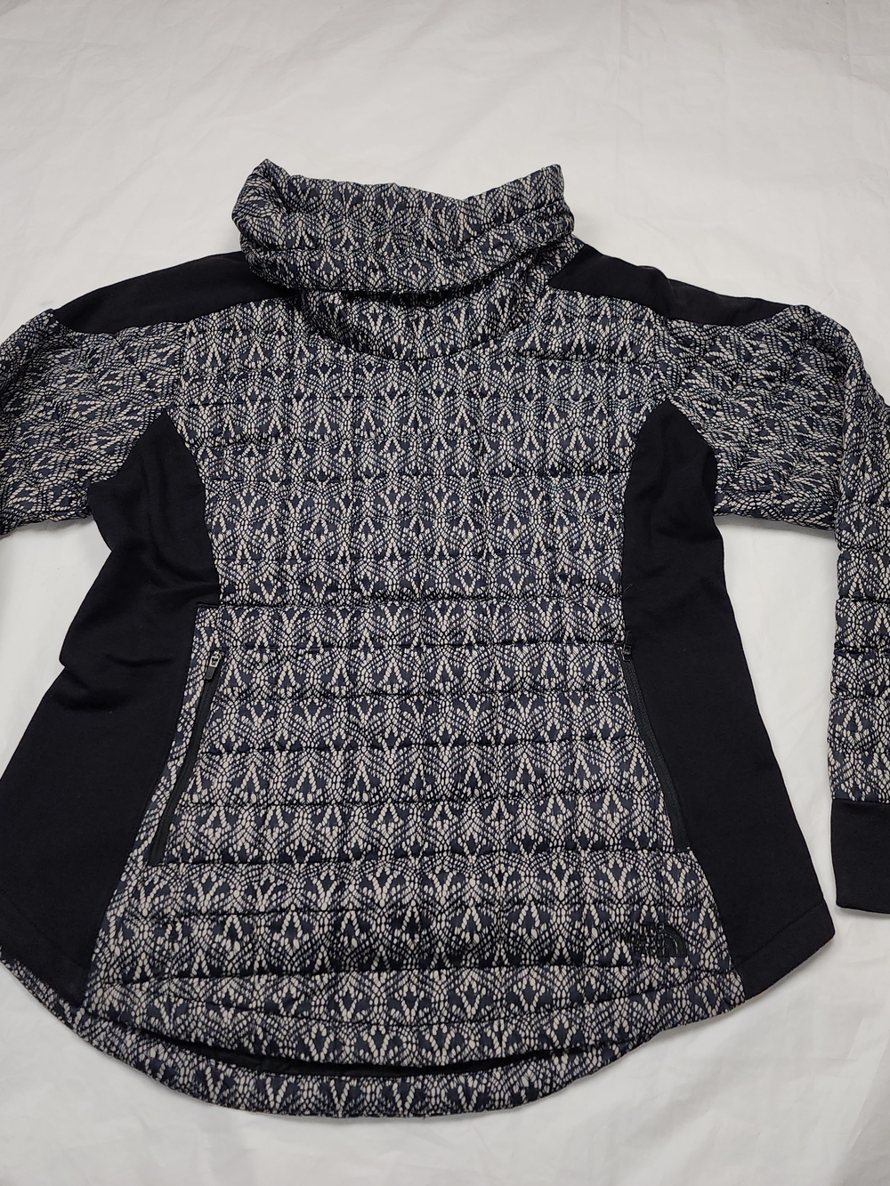 The North Face Women's Thermoball Pullover Jacket Black/Gray Pattern Size Large
